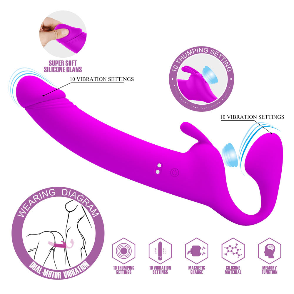 Party Up Oliver Strapless Strap-On 28.3 cm USB Rechargeable Strapless Strap-On STRAP-ONS