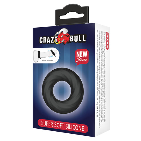 Crazy Bull Adjustable Silicone Cock Ring in Black COCK RINGS