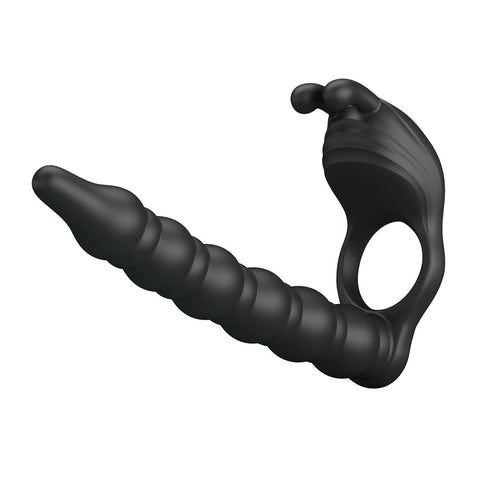 Party Up Marcus Ring and Anal Plug USB Rechargeable Vibrating Cock Ring with Double Penetrator COCK RINGS