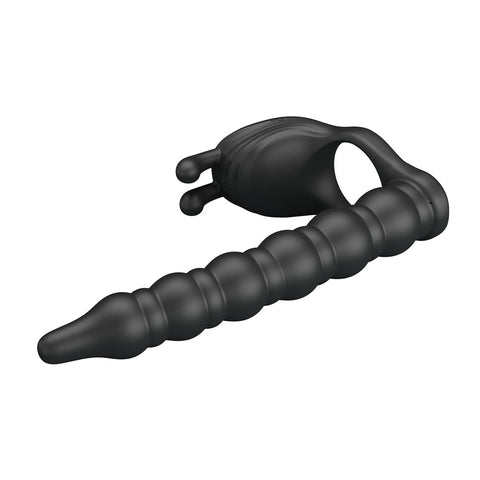 Party Up Marcus Ring and Anal Plug USB Rechargeable Vibrating Cock Ring with Double Penetrator COCK RINGS