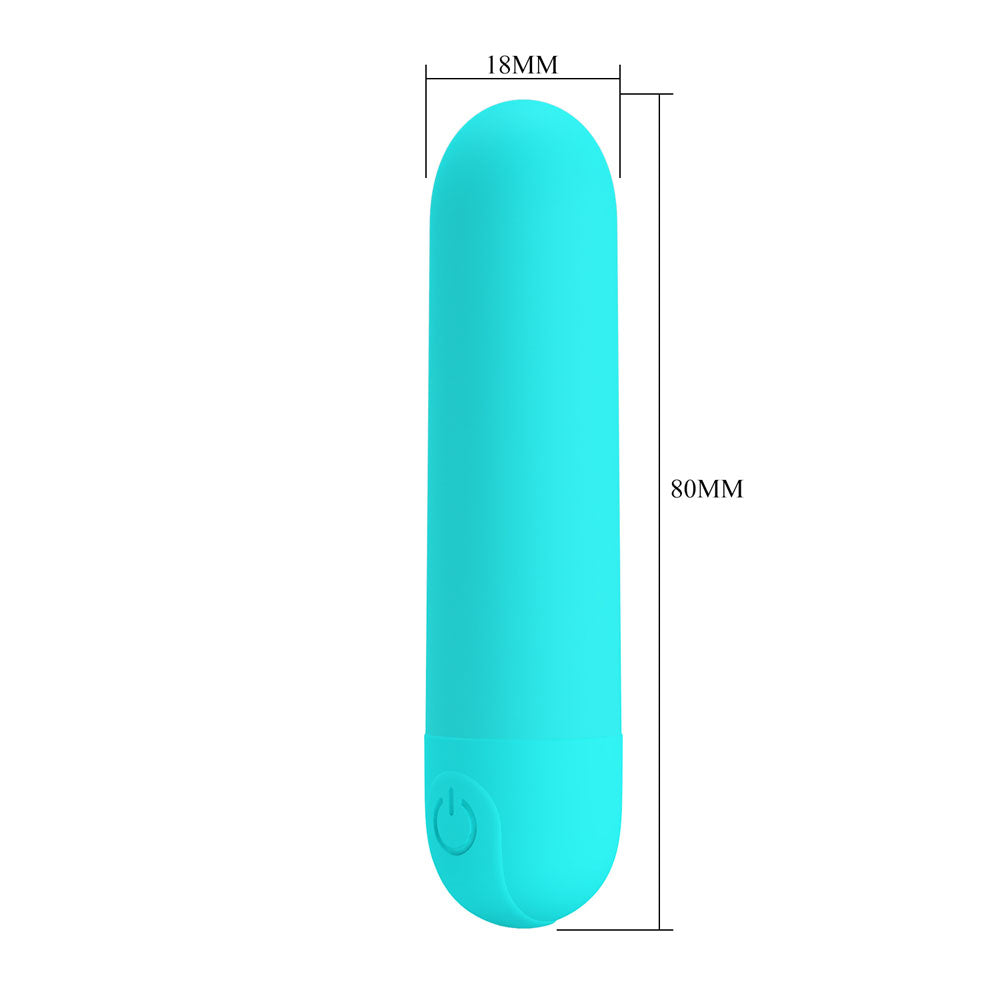 Party Up Harry Mini Bullet Teal 8 Centimeter USB Rechargeable Adult Sex Toy BULLETS