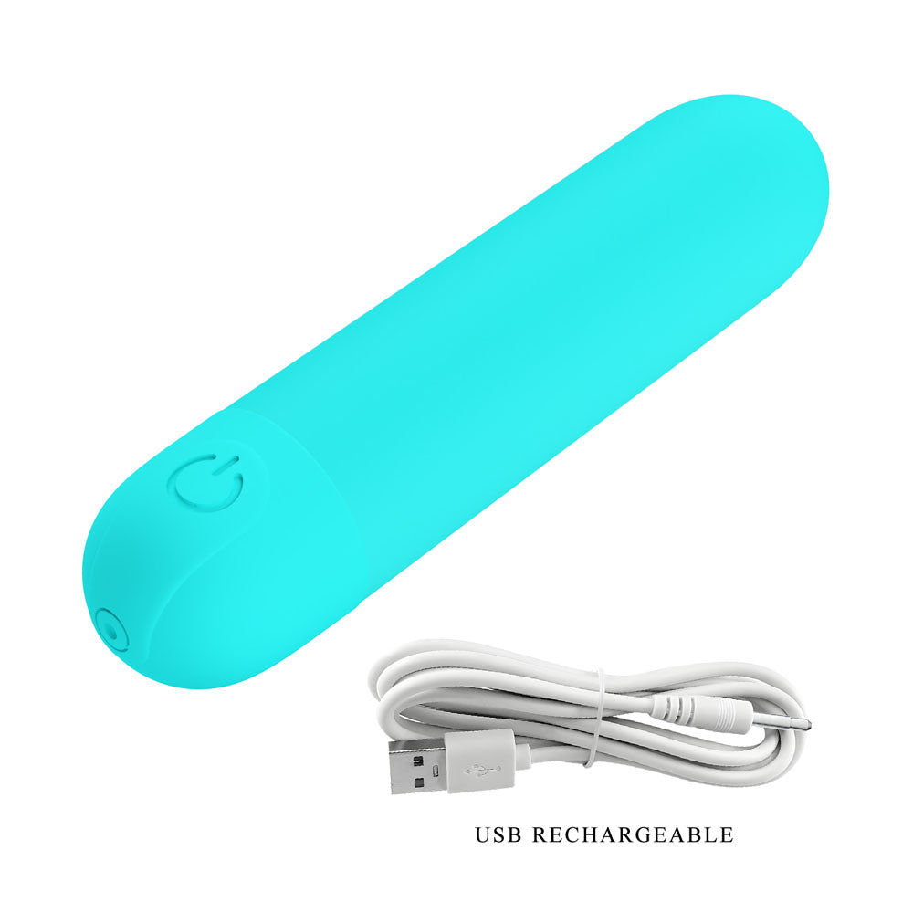 Party Up Harry Mini Bullet (Teal) – USB Rechargeable 8 cm Bullet Vibrator > Vibrators > Mini Vibrators