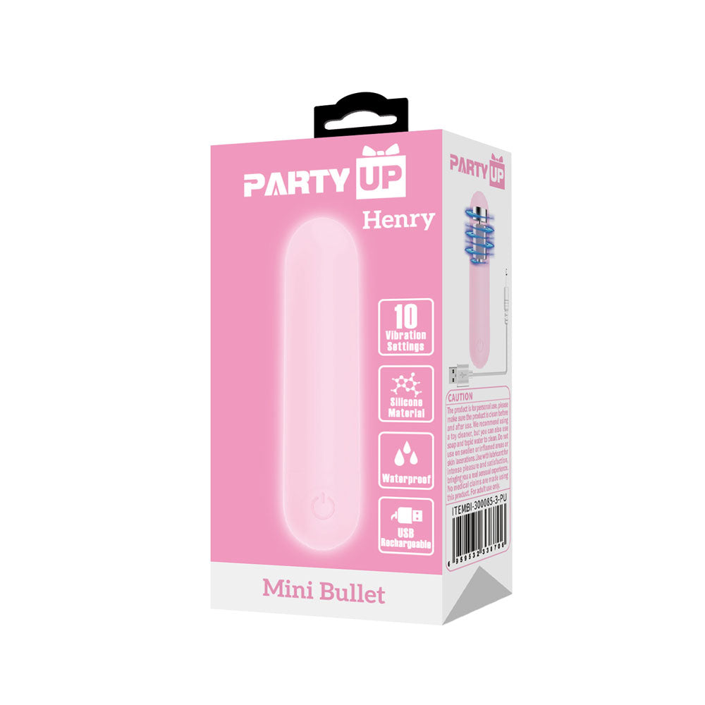 Party Up Henry Mini (Black) – USB Rechargeable 8cm Bullet Vibrator > Vibrators > Mini Vibrators