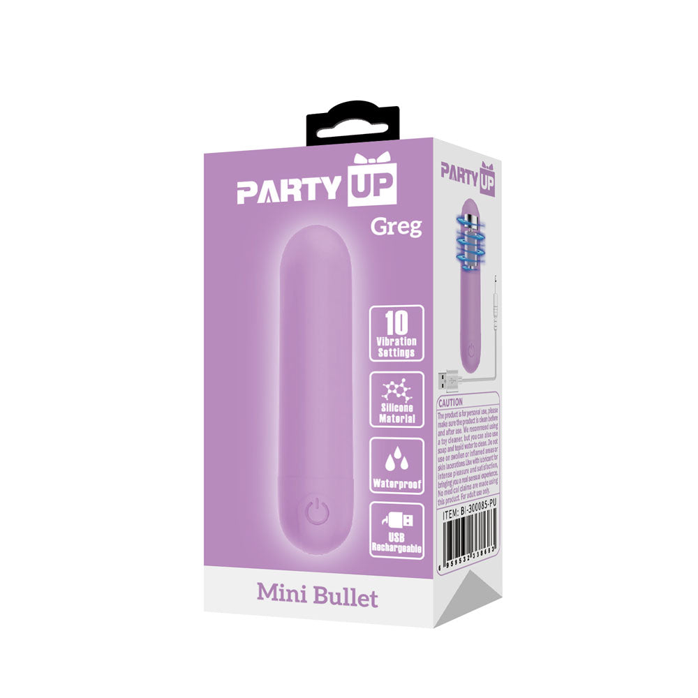 Party Up Greg Mini (Black) – USB Rechargeable 8 cm Bullet Vibrator > Vibrators > Mini Vibrators