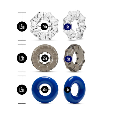 Stay Hard Triple Stretch - Cock Rings - Set of 3 COCK RING Set