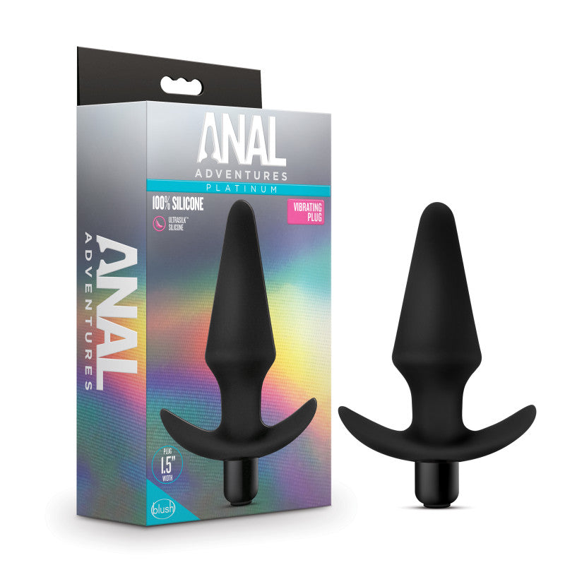 Anal Adventures Platinum Silicone Vibrating 5 Inch Anal Plug Black > Anal Range > Butt Plugs