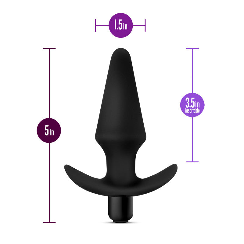 Anal Adventures Platinum Silicone Vibrating 5 Inch Anal Plug Black > Anal Range > Butt Plugs