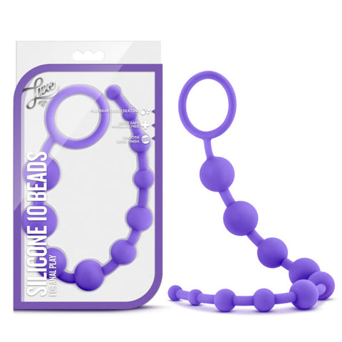 Luxe Silicone 10 Beads Purple 12.5 Inch Length Purple Anal Toys & Stimulators