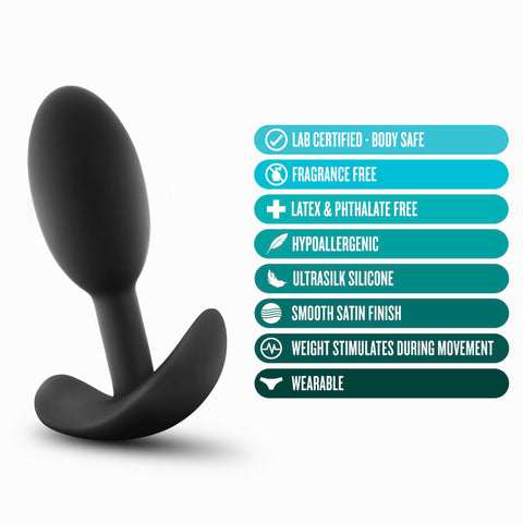 Anal Adventures Platinum Silicone Vibra Slim Plug Small Butt Plugs - Vibrating