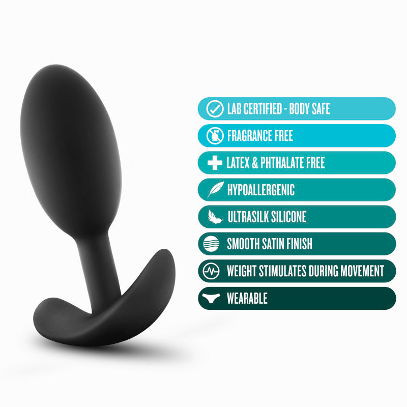 Anal Adventures Platinum Silicone Vibra Slim Plug Medium Butt Plugs - Vibrating