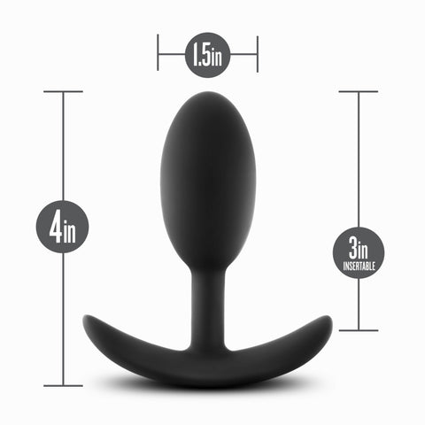 Anal Adventures Platinum Silicone Vibra Slim Plug Medium Butt Plugs - Vibrating