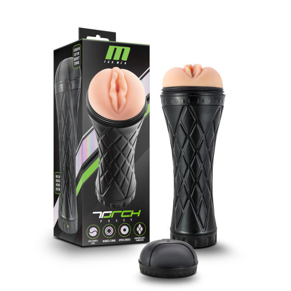 M for Men Torch Vanilla Pussy Masturbator Male Pleasure Toy Strokers - Manual