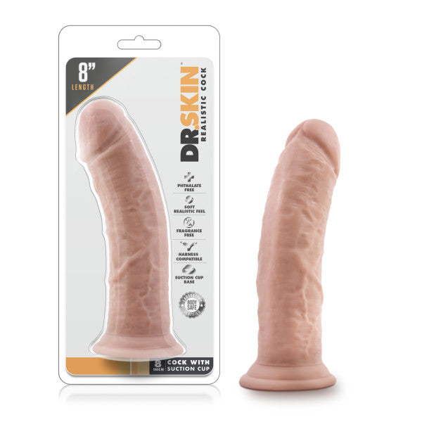 Dr Skin 8in Cock With Suction Cup Vanilla