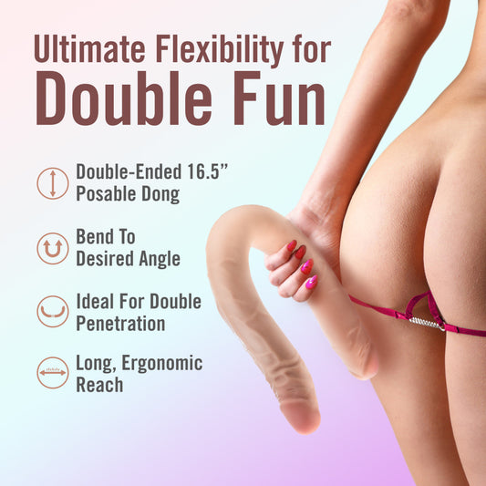 Dr. Skin Plus 16.5'' Posable Double Dong -  42 cm Double Dong