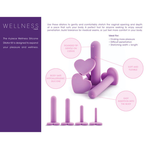 Wellness Silicone Vaginal Dilator Kit 4-Piece Set Purple > Sex Toys > Dilators