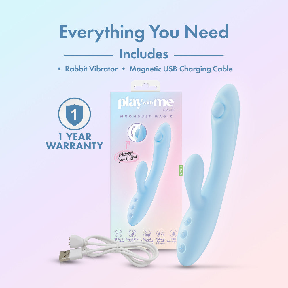 Play With Me Moondust Magic 20.3cm Rabbit Vibrator | Poseable Design > Vibrators > Ladies > Rabbit