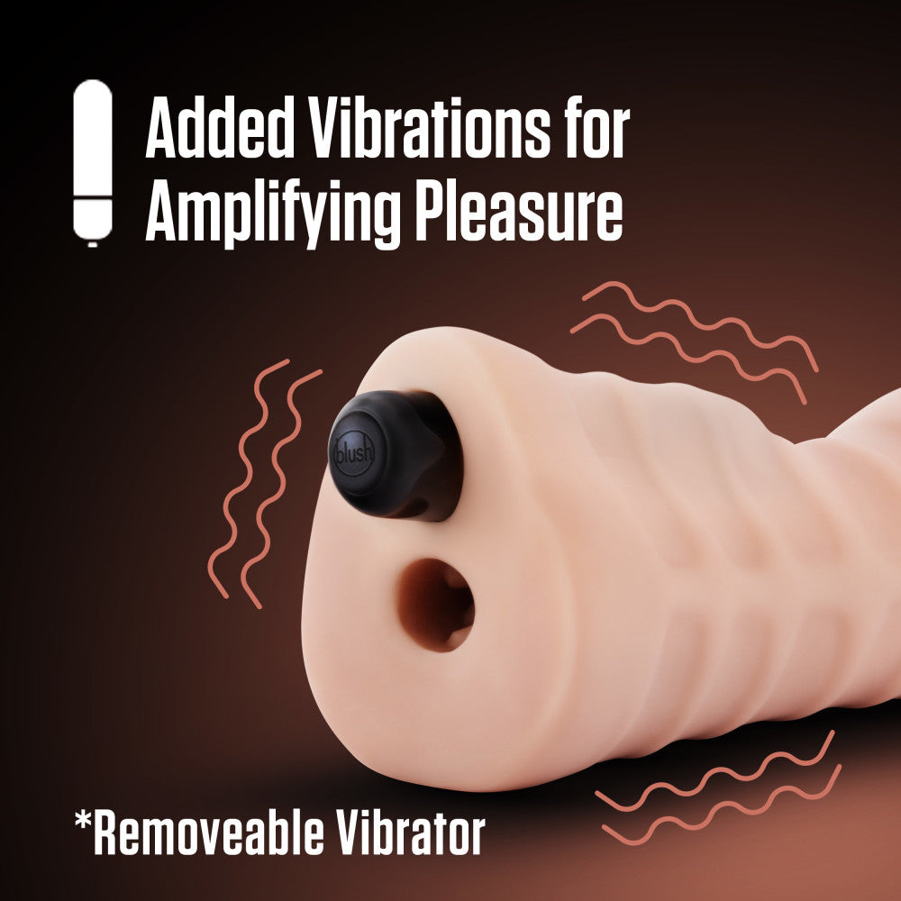 Destini Vibrating Male Stroker Beige by Blush Ultra-Soft Material > Sex Toys For Men > Masturbators > Vibrating