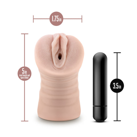 Enlust Ayumi Beige Vibrating Male Stroker with Ultra-Soft Feel > Sex Toys For Men > Masturbators > Vibrating