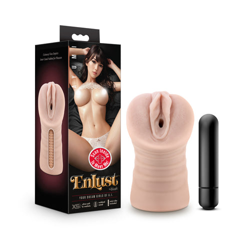 Enlust Ayumi Beige Vibrating Male Stroker with Ultra-Soft Feel > Sex Toys For Men > Masturbators > Vibrating