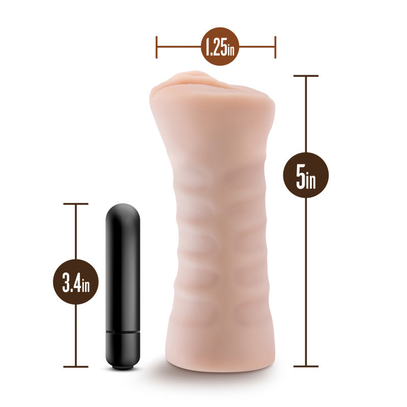 M For Men Rain Vanilla Realistic Vibrating Sleeve Toy > Sex Toys For Men > Masturbators > Vibrating