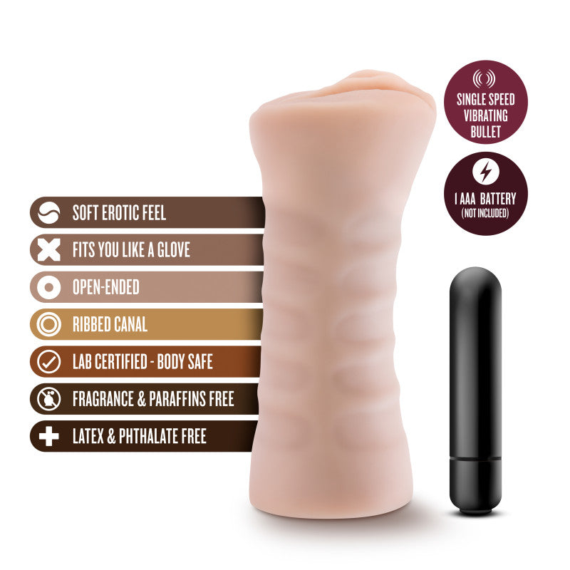 M For Men Rain Vanilla Realistic Vibrating Sleeve Toy > Sex Toys For Men > Masturbators > Vibrating