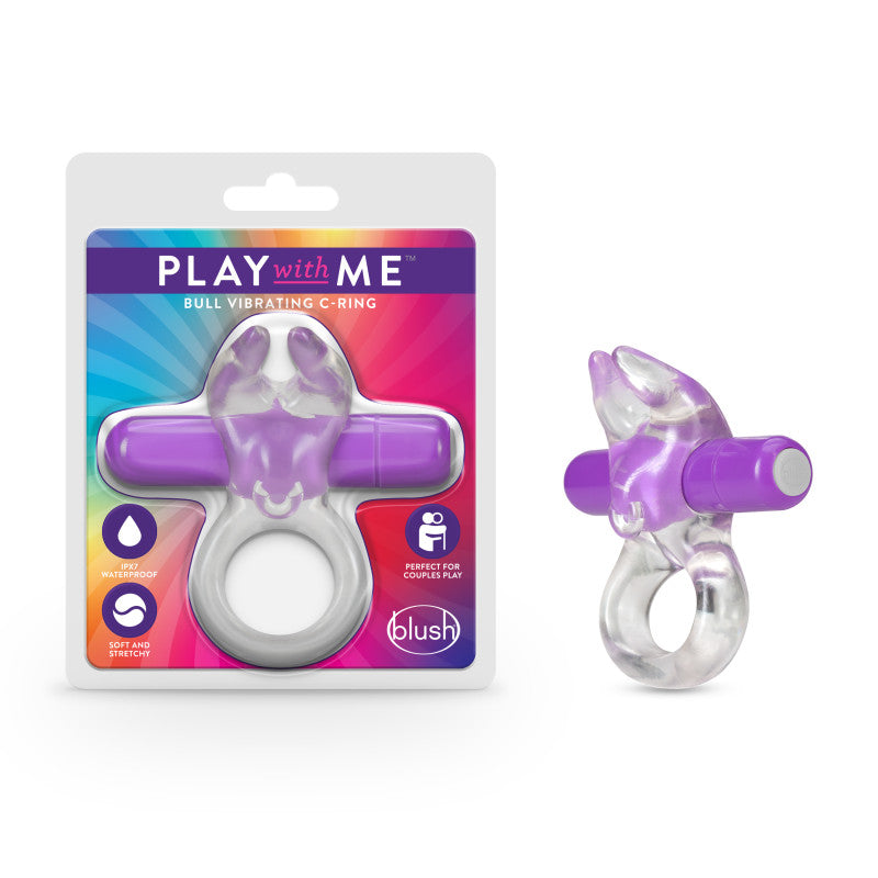 Play With Me Bull Vibrating C-Ring in Purple Purple > Sex Toys > Couples Toys