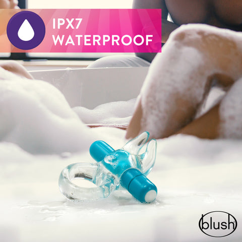 Play With Me Bull Vibrating Cock Ring Blue for Pleasure Cock Rings Vibrating