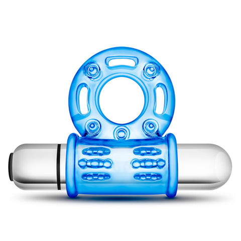 Stay Hard Vibrating Bull Ring (Blue) – 10 Function Vibrating Cock Ring > Cock Ring > Vibrating