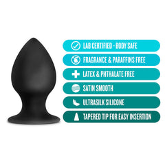 Anal Adventures Platinum Silicone Anal Stout Plug Medium