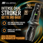 M For Men 3rd Base Oral Stroker Black Ergonomic Handle > Sex Toys For Men > Masturbators > Vibrating