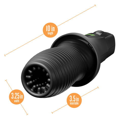 M For Men 3rd Base Oral Stroker Black Ergonomic Handle Adult Intimacy Toy Strokers - Auto