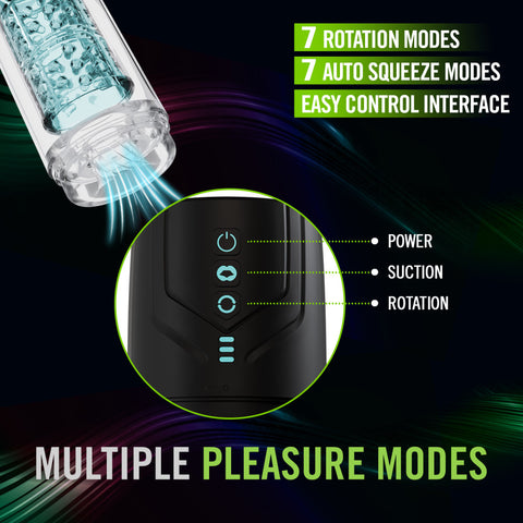M for Men Whirlwind Pro Black Male Masturbator Strokers - Auto
