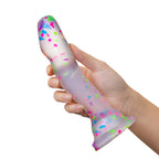 Hanky Panky Confetti Filled Clear 7.5" Dildo Glow in the Dark > Dildos > Realistic Dildos