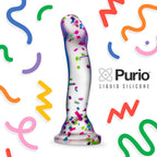 Hanky Panky Confetti Filled Clear 7.5" Dildo Glow in the Dark > Dildos > Realistic Dildos
