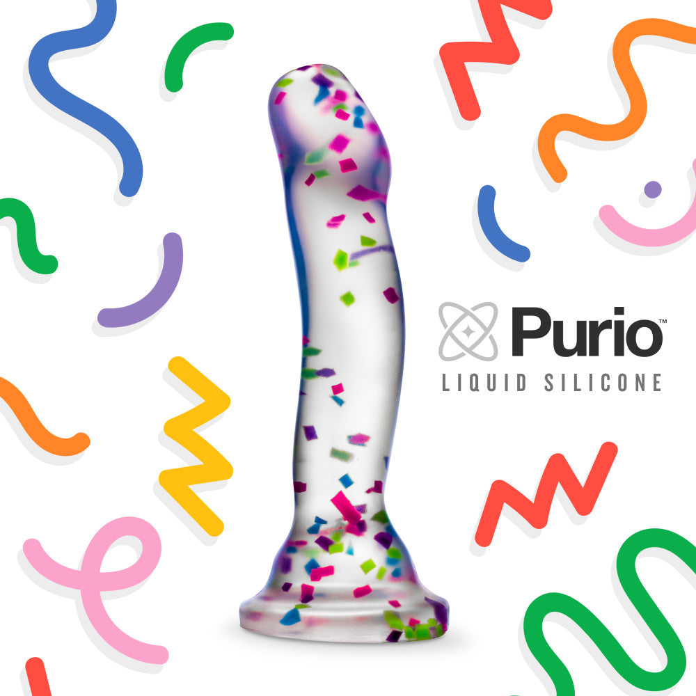 Hanky Panky Confetti Filled Clear 7.5" Dildo Glow in the Dark > Dildos > Realistic Dildos