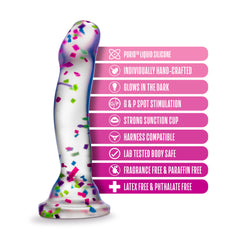 Hanky Panky Confetti-Filled Clear Dildo - Glow in the Dark Fun