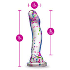 Hanky Panky Confetti Filled Clear 7.5" Dildo Glow in the Dark > Dildos > Realistic Dildos