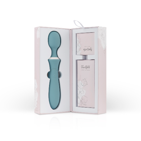 Bloom The Orchid Wand Vibrator Stylish Blue Silicone Rechargeable with Swipe Technology and 5 Patterns Default Title Electric Massager