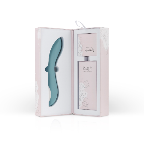 Bloom The Rose Blue Silicone G-Spot Vibrator with Swipe Technology, USB Rechargeable, Splash Proof, Includes Eye Mask and Toy Bag Default Title VIBRATORS