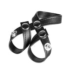 Blue Line 8 Style Ball Divider Cockring with Adjustable Fit > Clothes > Mens Leather