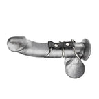 Blue Line 3 Ring Gates of Hell Steel Penis Rings with Perineum Support > Clothes > Mens Leather