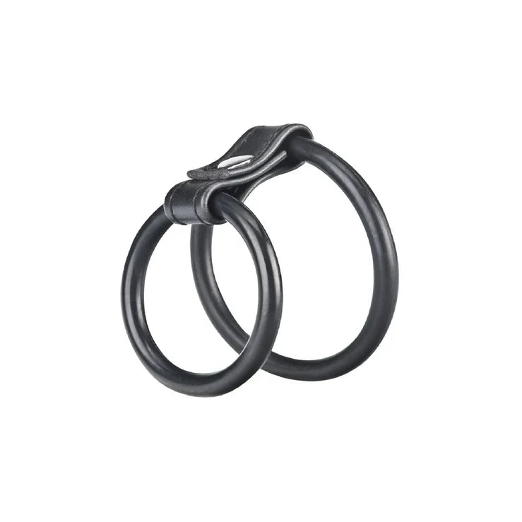 Electric Eel Blue Line Duo Soft Stretchy Rubber Cock and Ball Ring - Durable Ring > Clothes > Mens Leather