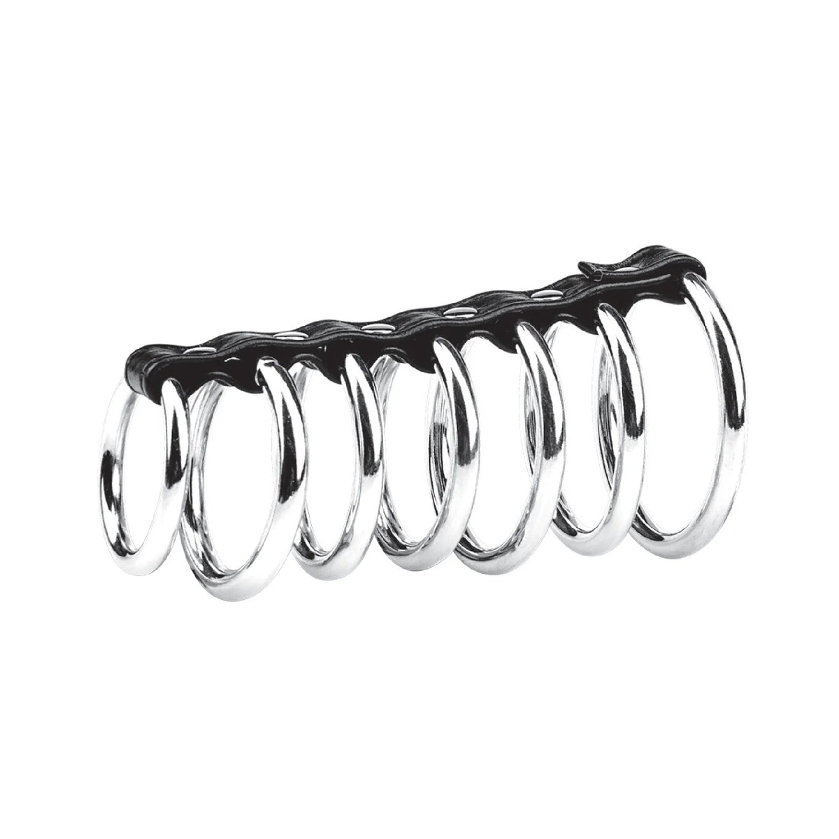 Blue Line 7 Ring Gates of Hell Steel Penis and Testicle Restraint Set > Clothes > Mens Leather