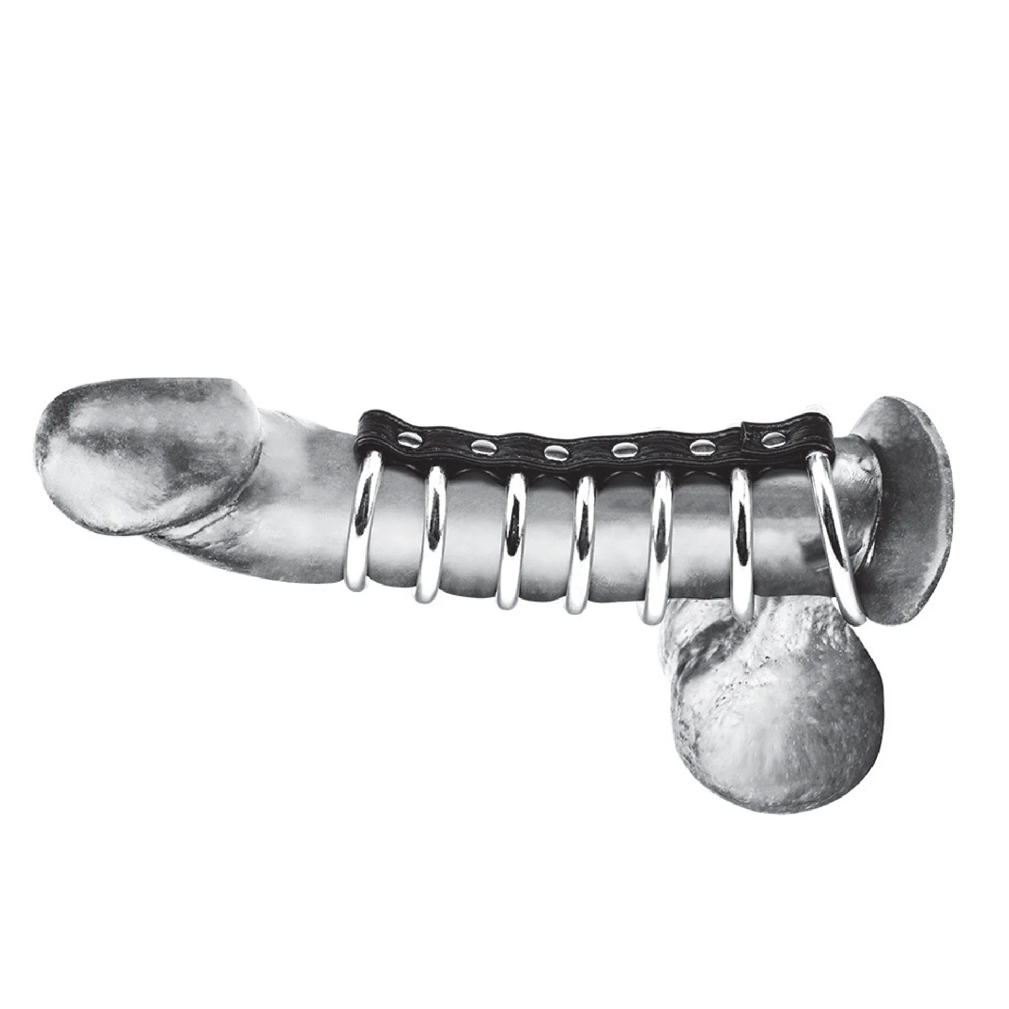 Blue Line 7 Ring Gates of Hell Steel Penis and Testicle Restraint Set Secondary image