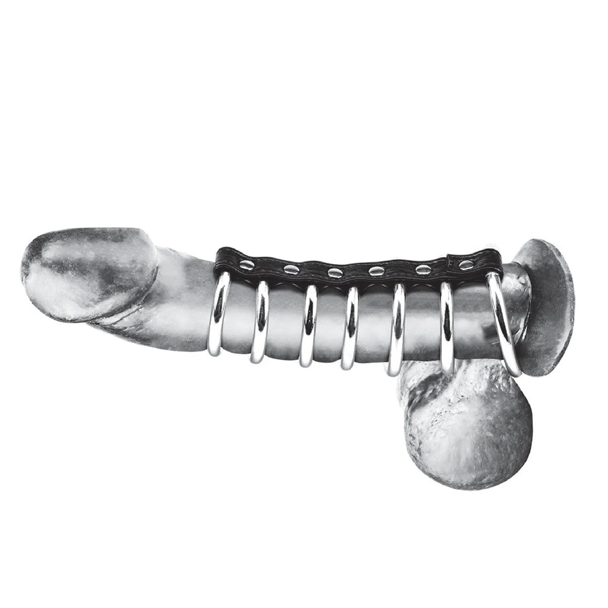 Blue Line 7 Ring Gates of Hell Steel Penis and Testicle Restraint Set > Clothes > Mens Leather