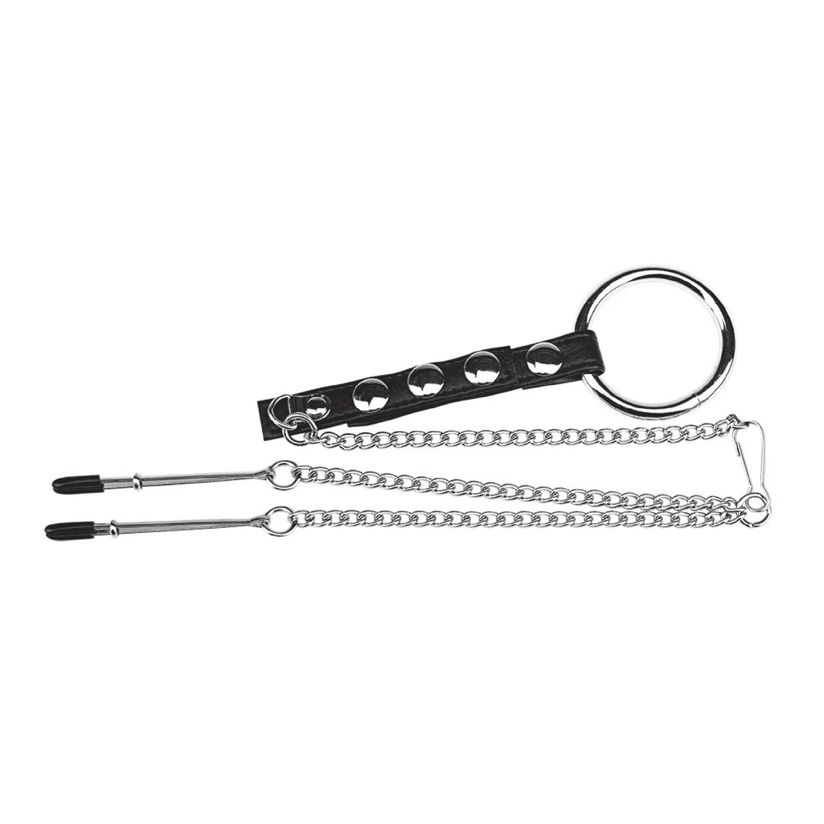 Blue Line Cock Ring With Nipple Tweezers – Adjustable Sensation Enhancer > Clothes > Mens Leather