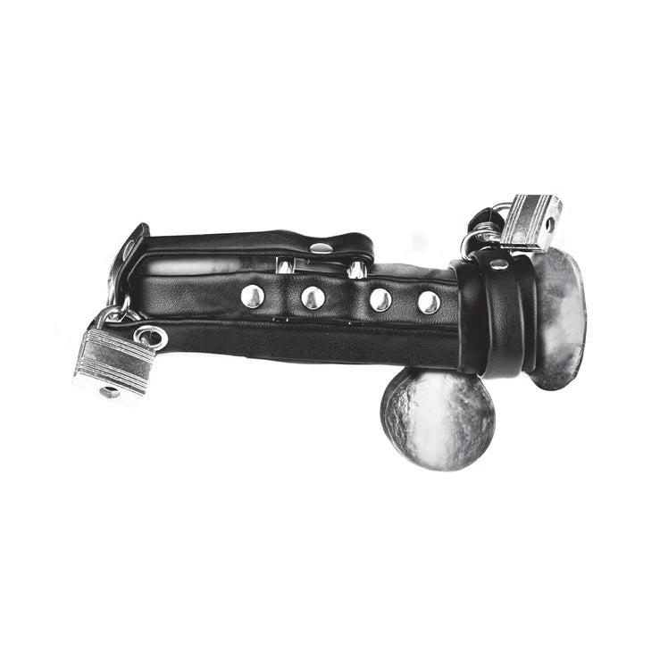 Blue Line Gimp Cock Locking Chastity Sheath With Double Metal Cock Rings and Adjustable Strap > Clothes > Mens Leather