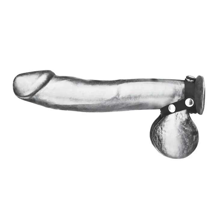 Blue Line T-Style Silicone Cock Ring With Ball Divider Closure > Clothes > Mens Leather