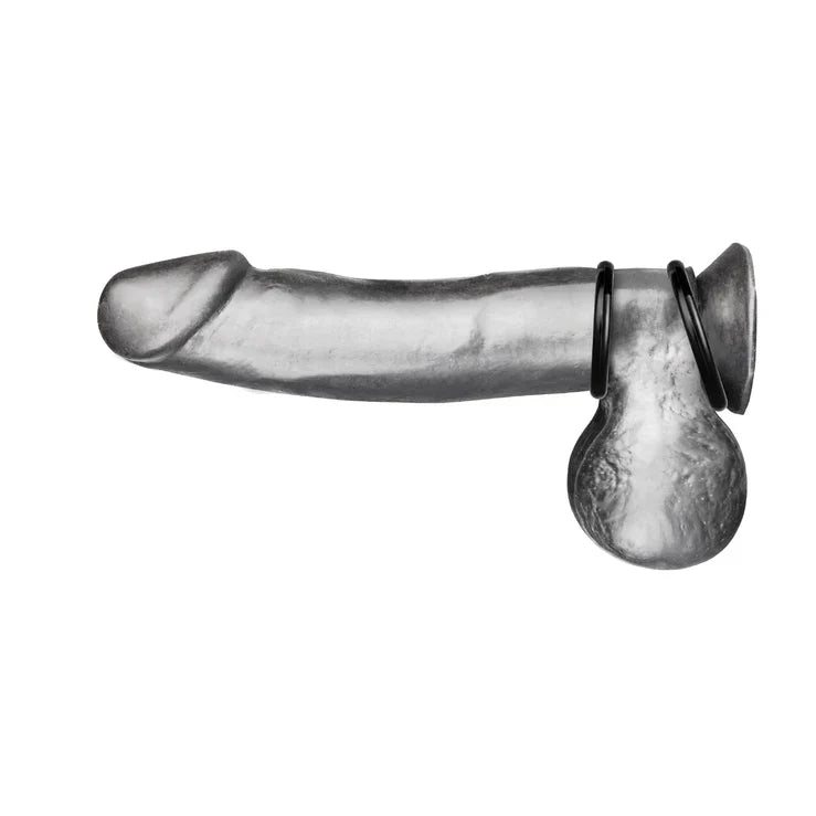 Electric EEL | Blue Line 2 Silicone Cock Ring Set Black