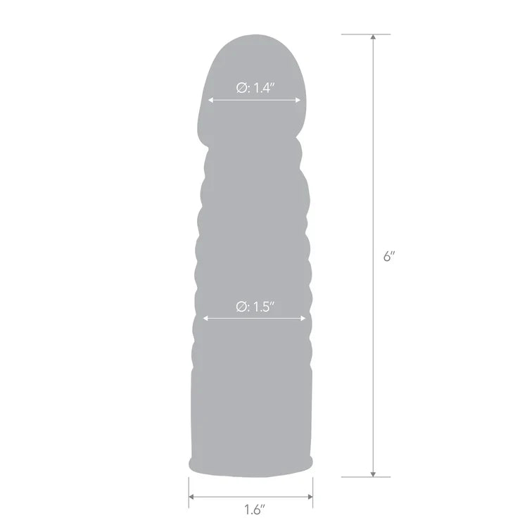 Electric EEL | Blue Line 6 Ribbed Realistic Penis Enhancing Sleeve Extension